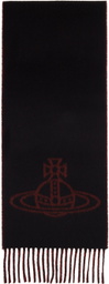 Vivienne Westwood Red & Black Double Face Single Orb Scarf