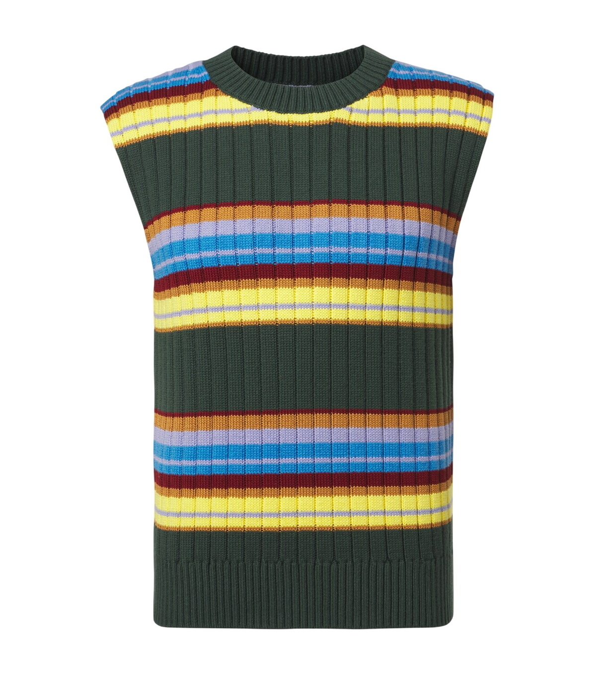 Dries Van Noten Striped cotton and wool sweater vest Dries Van Noten