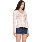Vivienne Westwood Pink & Off-White Drunken Tailored Blazer