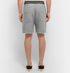 AMIRI - Printed Mélange Loopback Modal and Cotton-Blend Jersey Drawstring Shorts - Men - Gray