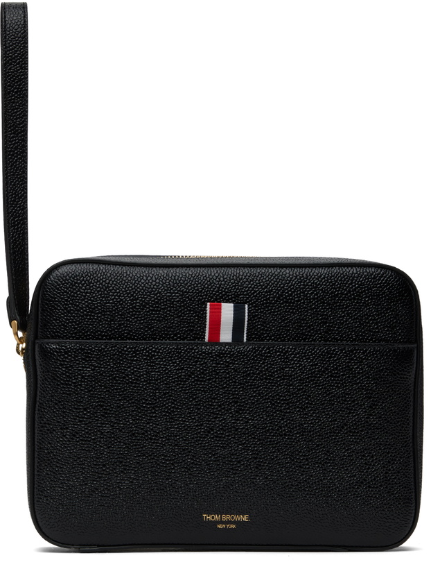 Photo: Thom Browne Black Pebble Grain Leather Pouch