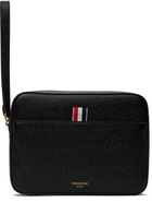 Thom Browne Black Pebble Grain Leather Pouch