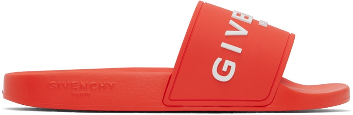 Photo: Givenchy Orange Embossed Slides