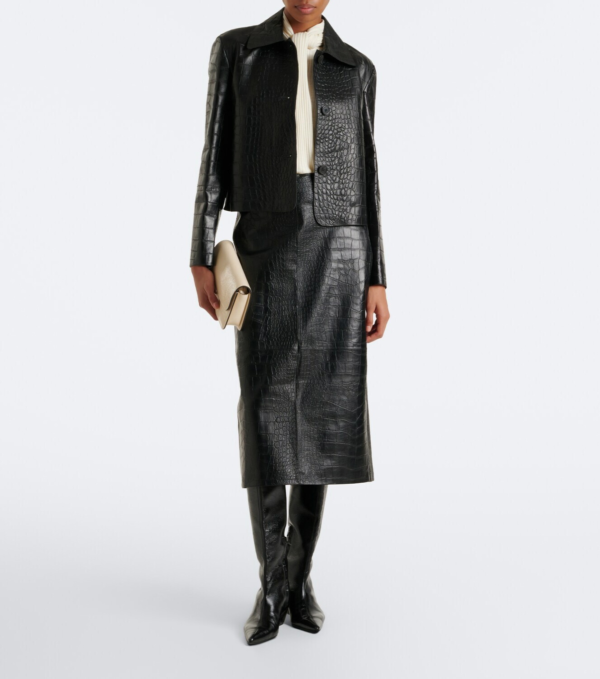 Arma Emy croc-effect leather jacket