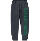Aries - Logo-Print Fleece-Back Cotton-Jersey Sweatpants - Black