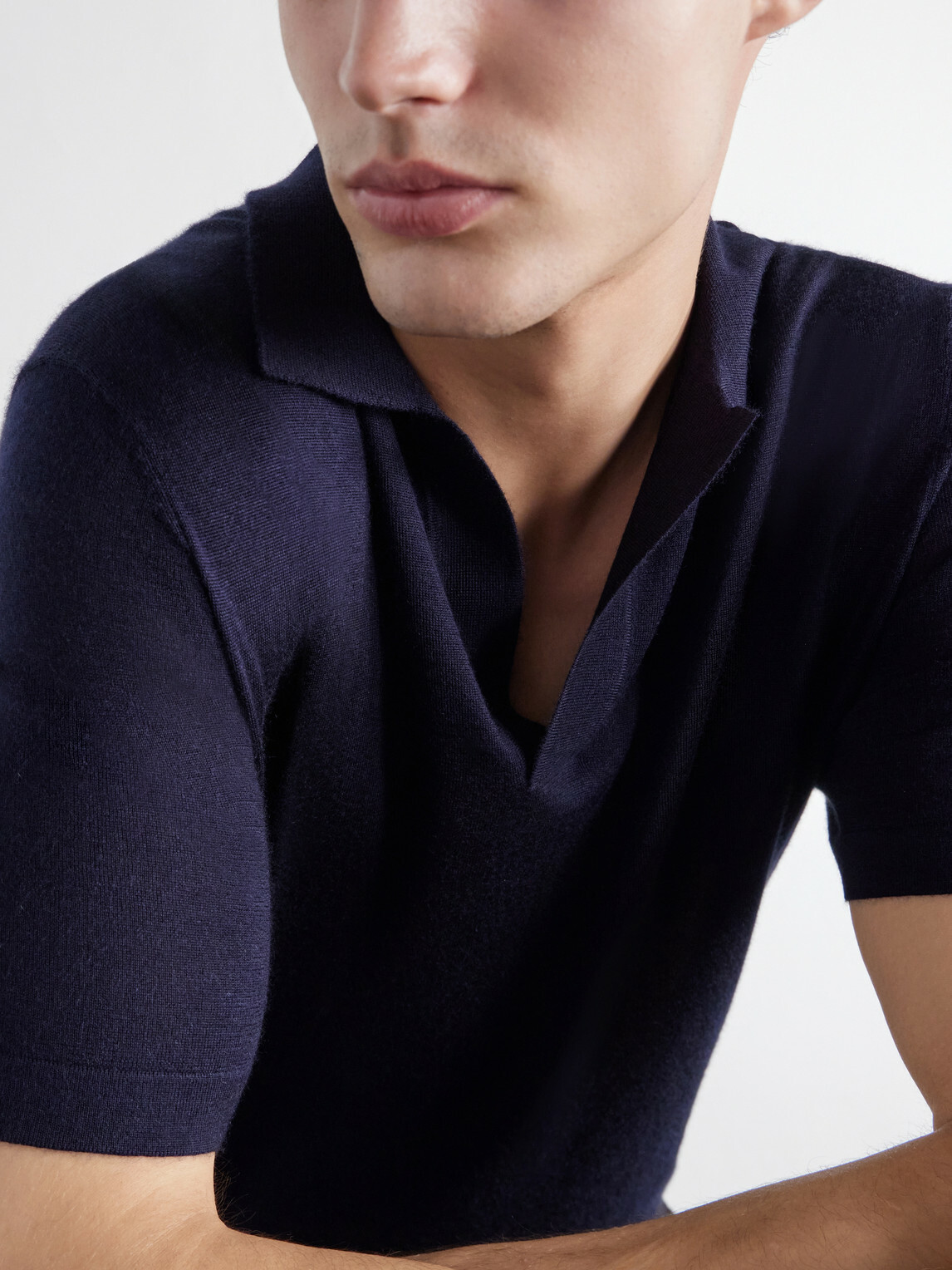 Gabriela Hearst - Stendhal Cashmere and Silk-Blend Polo Shirt - Blue