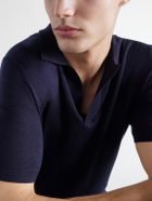 Gabriela Hearst - Stendhal Cashmere and Silk-Blend Polo Shirt - Blue