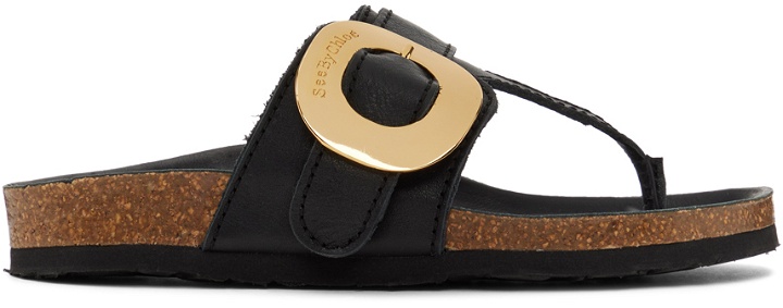 Photo: See by Chloé Black Chany Fussbett Thong Sandals