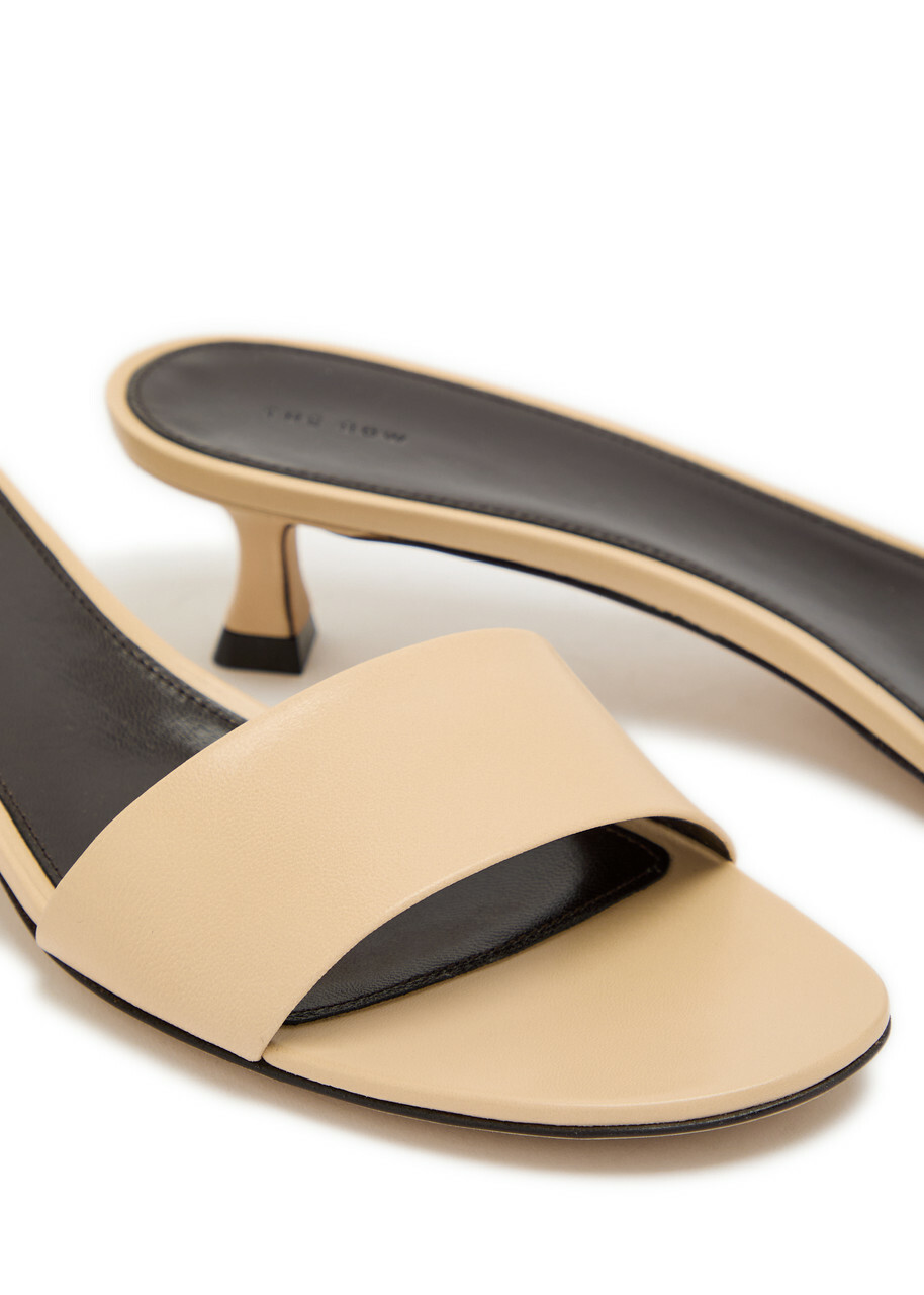 The Row Combo 40 Leather Sandals Cream