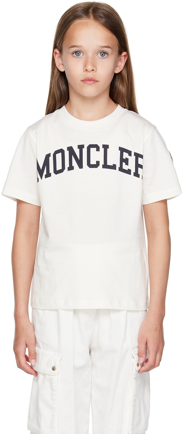 MONCLER ホワイト Tシャツ キッズ　130 ホワイト Tシャツ : ポロシャツ＆Tシャツ 向けの Children