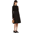 Sara Lanzi Black Wool Pleated Midi Skirt