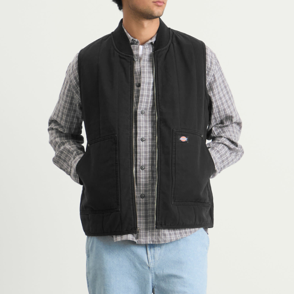 Dickies Men's Quilted Canvas Vest in Black