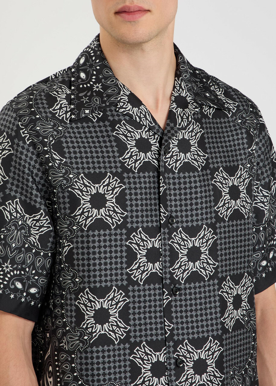 Amiri Checked Silk Shirt Black