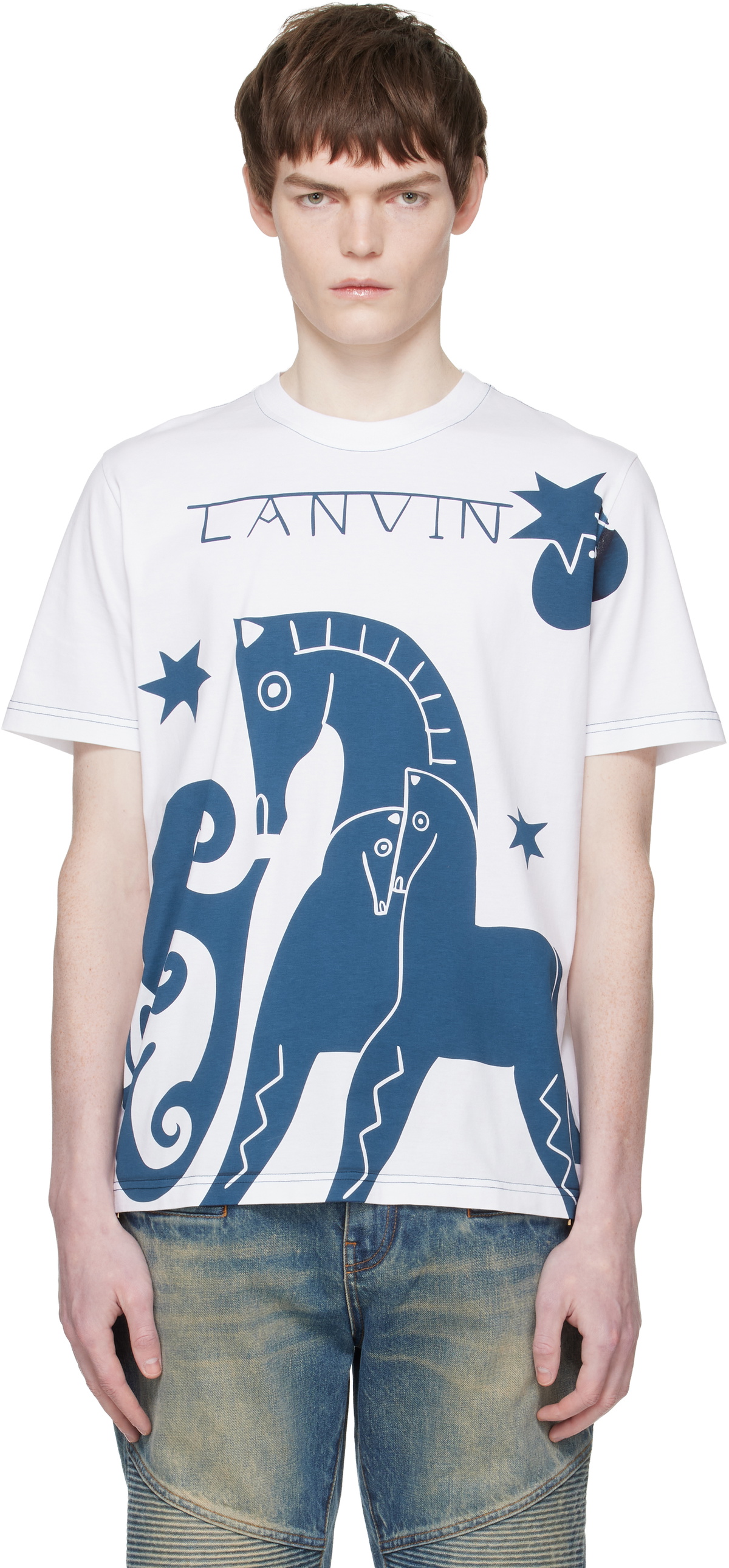 Lanvin White Lunar Year Print T-shirt