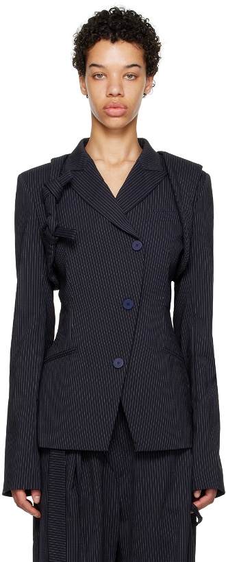 Photo: Ottolinger SSENSE Work Capsule – Navy Otto Fitted Harness Blazer