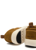 Moon Boot Park Quilted Panelled Suede Sneakers Tan