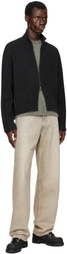 OUR LEGACY Black Shrunken Fullzip Sweater
