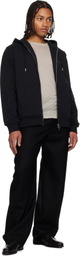 Givenchy Black Zipped 'GIVENCHY' Stamp Print Hoodie