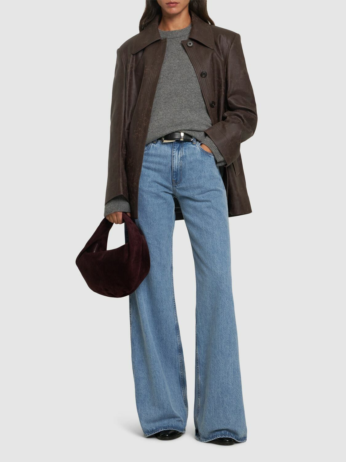 LOW CLASSIC Creased Faux Leather Jacket Low Classic