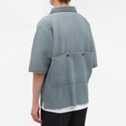 Homme Plissé Issey Miyake Men's Pleated Patch Pocket Shirt in Moss Grey