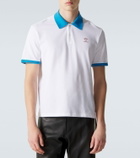 Versace Printed cotton piqué polo shirt