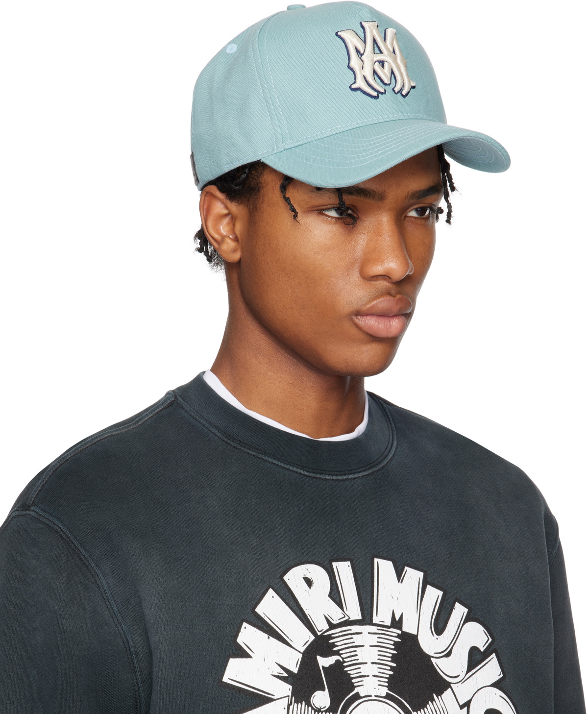 AMIRI Blue 'MA' Canvas Cap Amiri