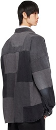 AMBUSH Gray & Black Patchwork Denim Shirt