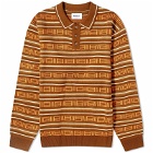 Butter Goods Men's Long Sleeve Knit Polo Shirt in Brown/Tan