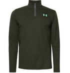 Under Armour - Streaker Striped Stretch-Jersey Half-Zip Top - Men - Dark green