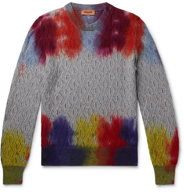 Photo: Missoni - Space-Dyed Cable-Knit Wool Sweater - Multi