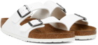 Birkenstock White Regular Soft Footbed Arizona Sandals