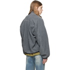 We11done Gray String Fleece Zip-Up Jacket