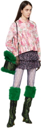 SHUTING QIU Green & Black Jacquard Patchwork Bucket Bag