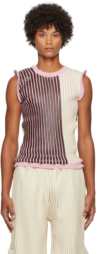 Photo: Stanley Raffington SSENSE Exclusive Off-White & Brown Tank Top