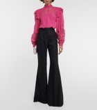 Costarellos Mika broderie anglaise linen-blend blouse