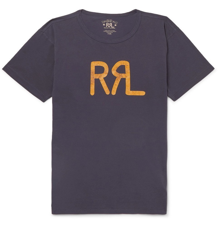 Photo: RRL - Slim-Fit Logo-Print Cotton-Jersey T-Shirt - Navy