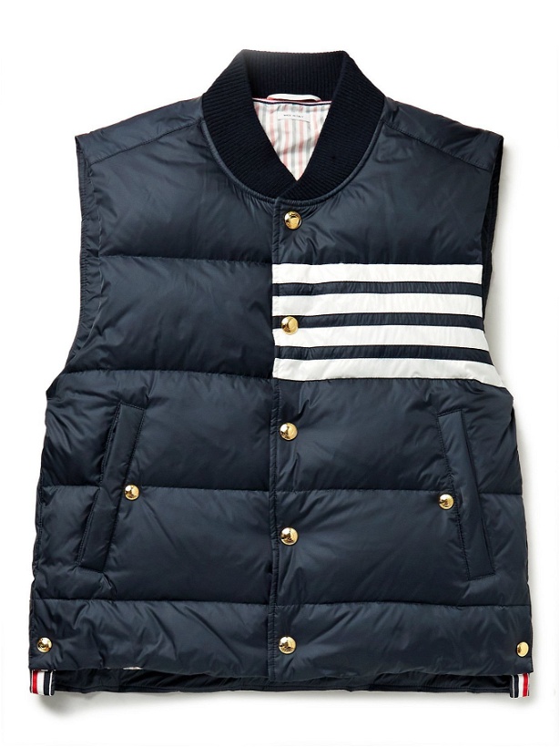 Photo: Thom Browne - Striped Quilted Shell Down Gilet - Blue