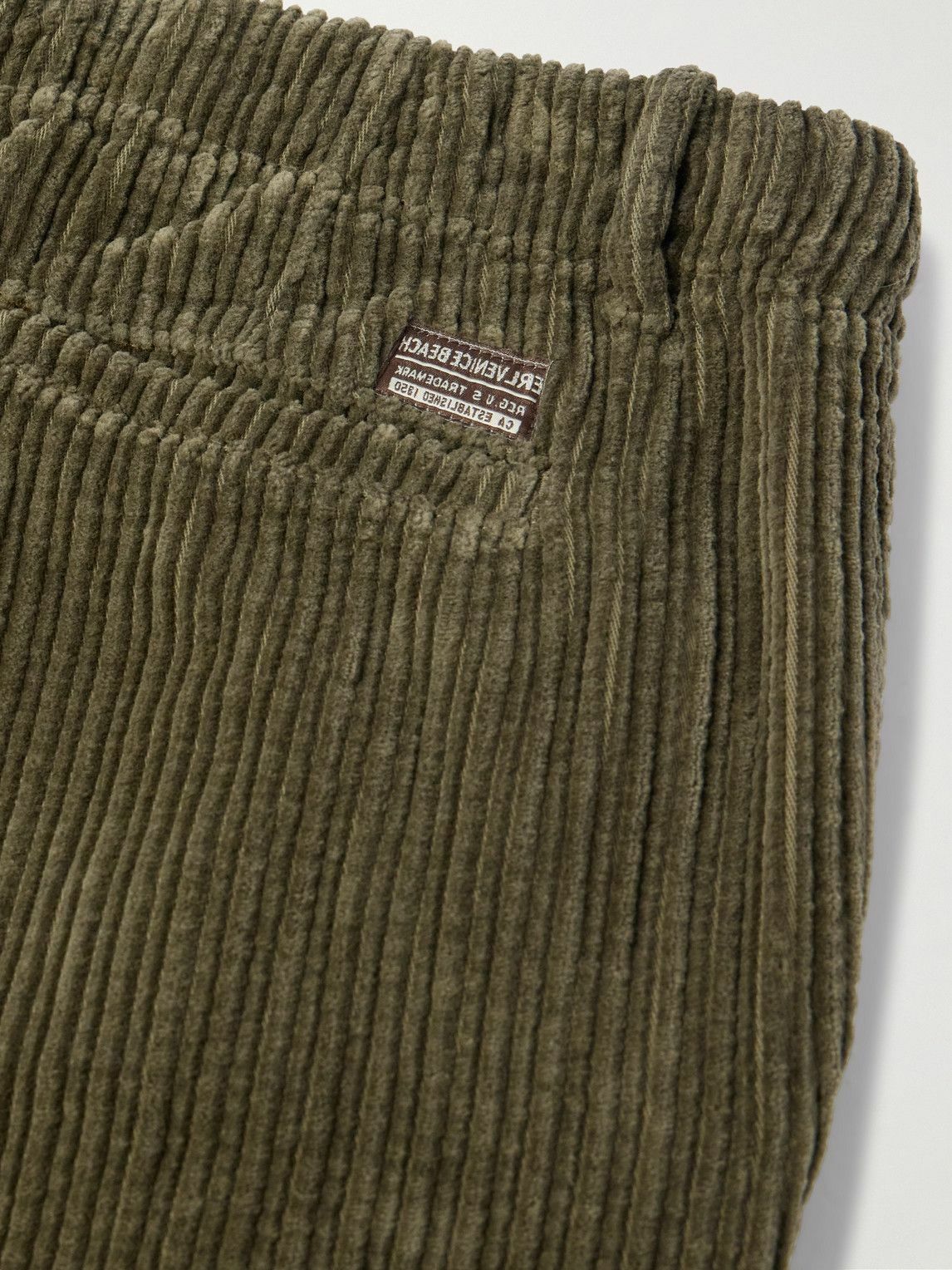 ERL - Straight-Leg Cotton-Corduroy Trousers - Green