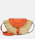 Chloe - Marcie leather-trimmed straw shoulder bag