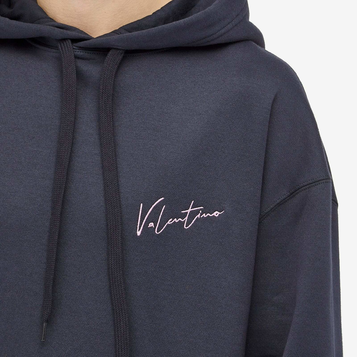Valentino Men's Logo Popover Hoodie in Navy