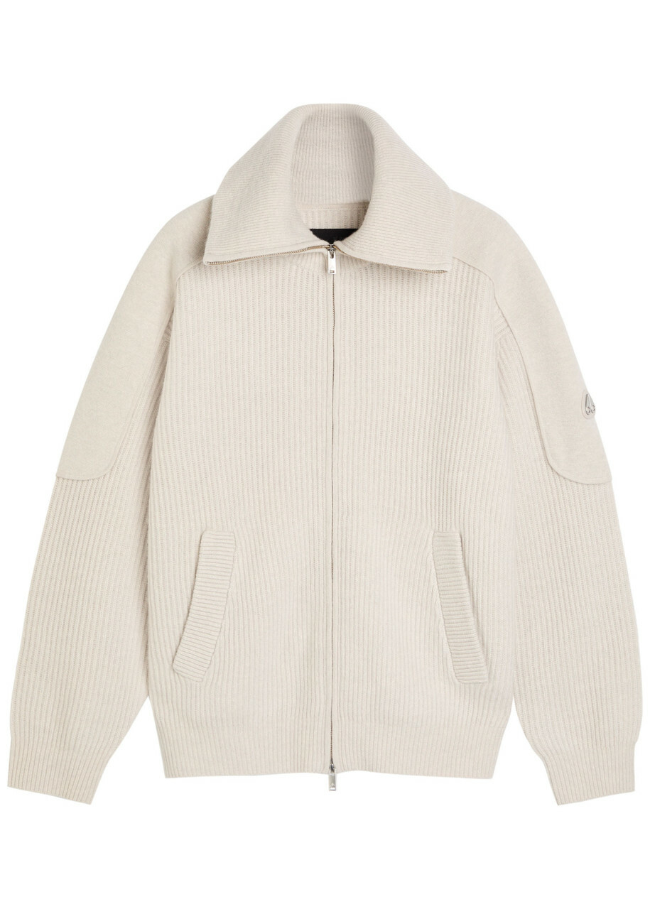 Moose Knuckles Colson Ribbed Wool Sweatshirt Beige