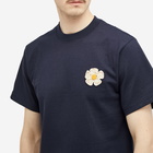 Monitaly Men's Crochet Flower T-Shirt in Navy