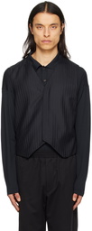 The Row Navy Derek Vest