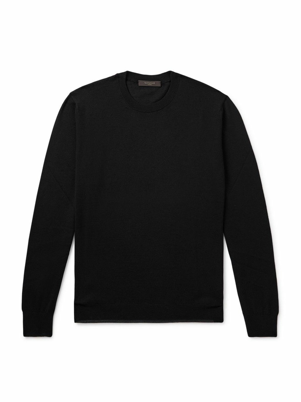 Photo: Incotex - Zanone Slim-Fit Cashmere and Silk-Blend Sweater - Black