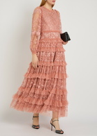 Needle & Thread Blossom Floral-embroidered Tulle Gown Pink