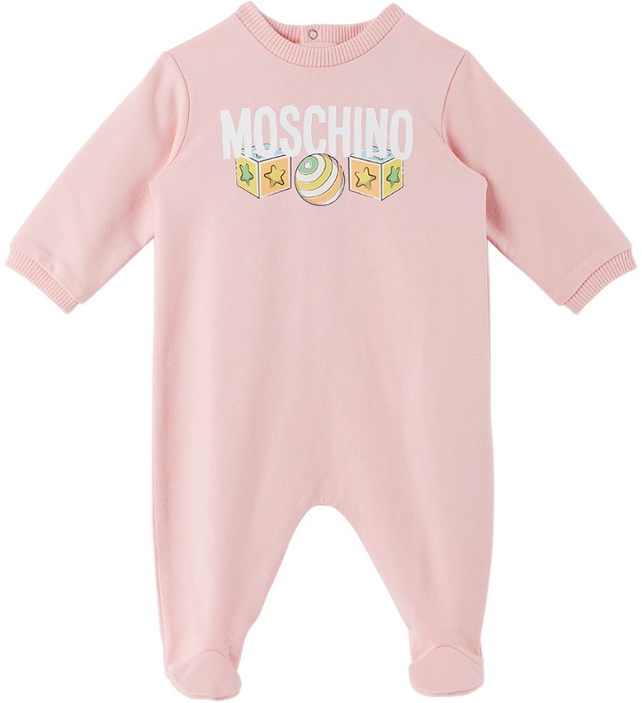 Photo: Moschino Baby Pink Printed Jumpsuit