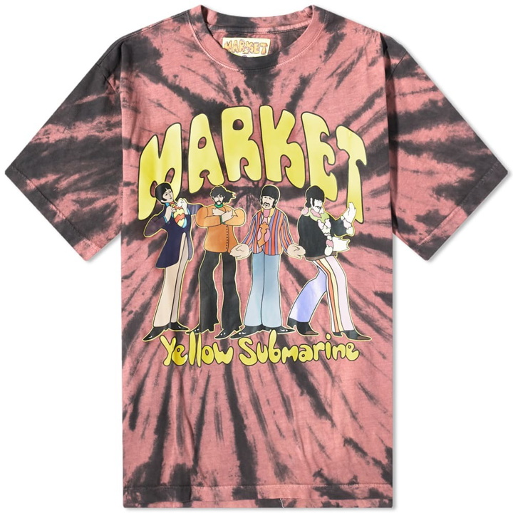 Photo: MARKET x Beatles Yellow Submarine Tie Dye Pose T-Shirt in Red/Black