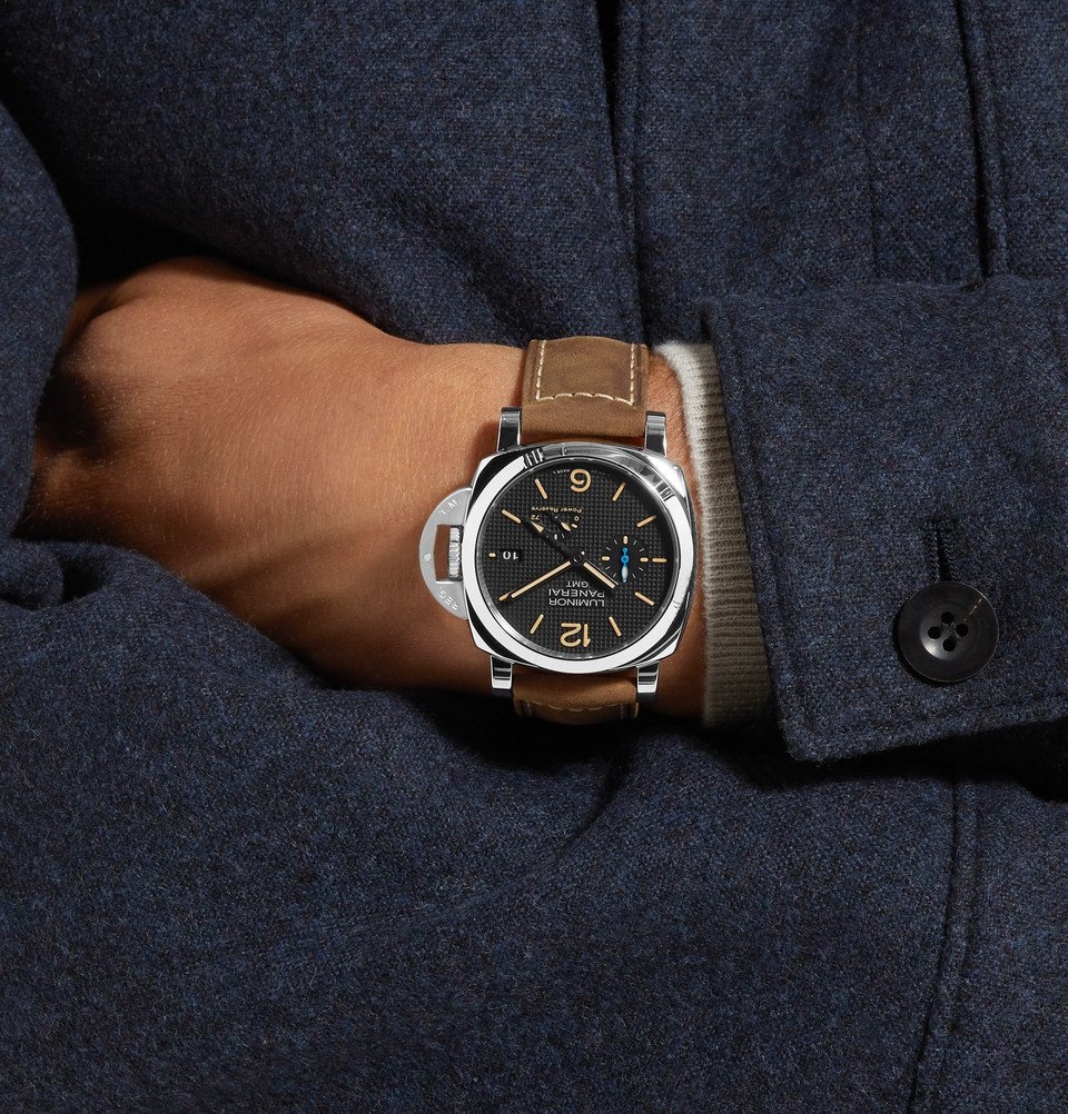 Panerai - Luminor 1950 3 Days Acciaio 42mm Stainless Steel and Leather Watch - Black