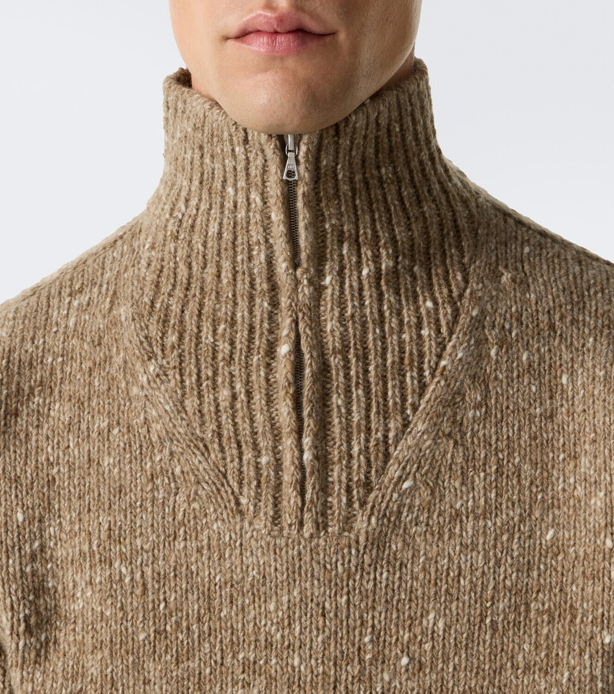 Auralee Wool half-zip sweater