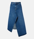 Victoria Beckham Asymmetric denim midi skirt